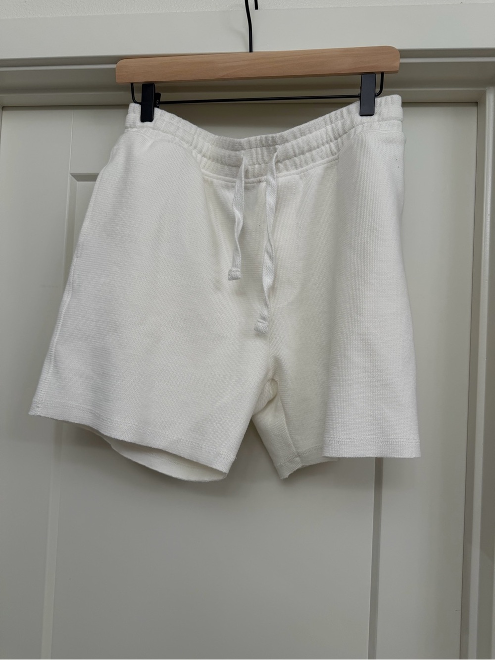 Forever 21 White Men's Waffle Knit Drawstring Shorts